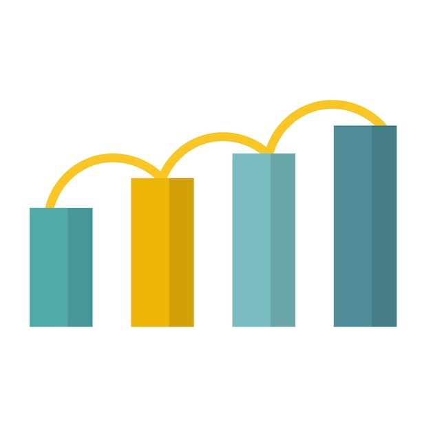 Conceito de crescimento e progresso Ícone de gráfico vetor Ícone plano isolado no branco