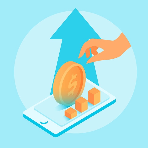 Conceito de criptomoeda desenhado à mão com moedas