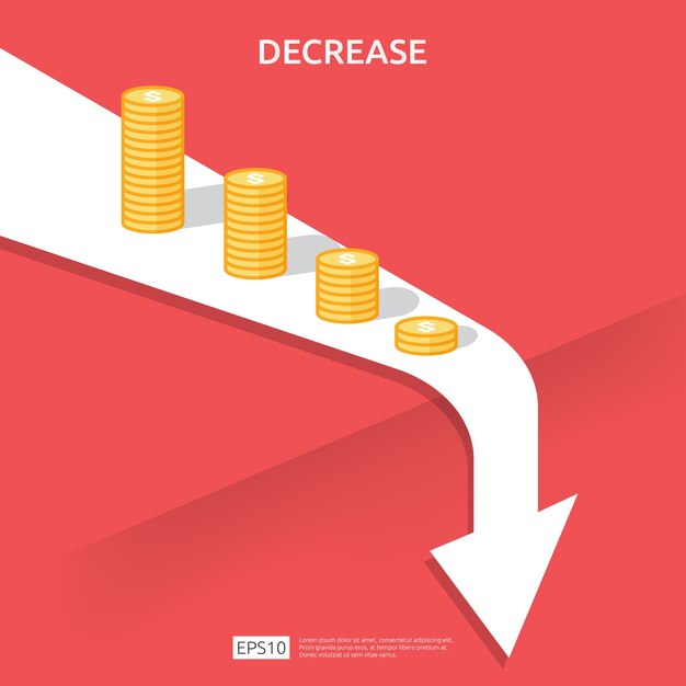 Conceito de crise de finanças empresariais. dinheiro cair símbolo.
