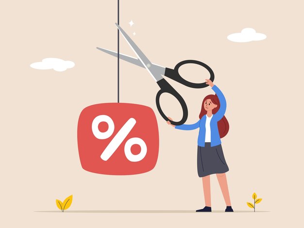 Conceito de crise econômica Stop Inflation O Fed elevou a taxa de juros do banco central para conter a inflação