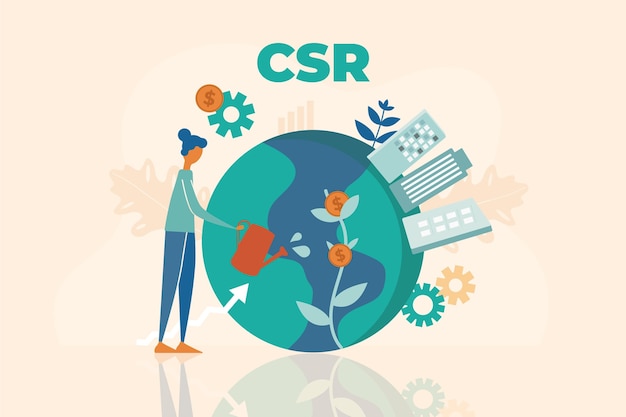 Conceito de csr ilustrado de design plano