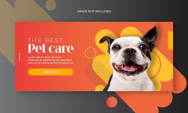 Vetor conceito de cuidados com animais de estimação de modelo de banner da web