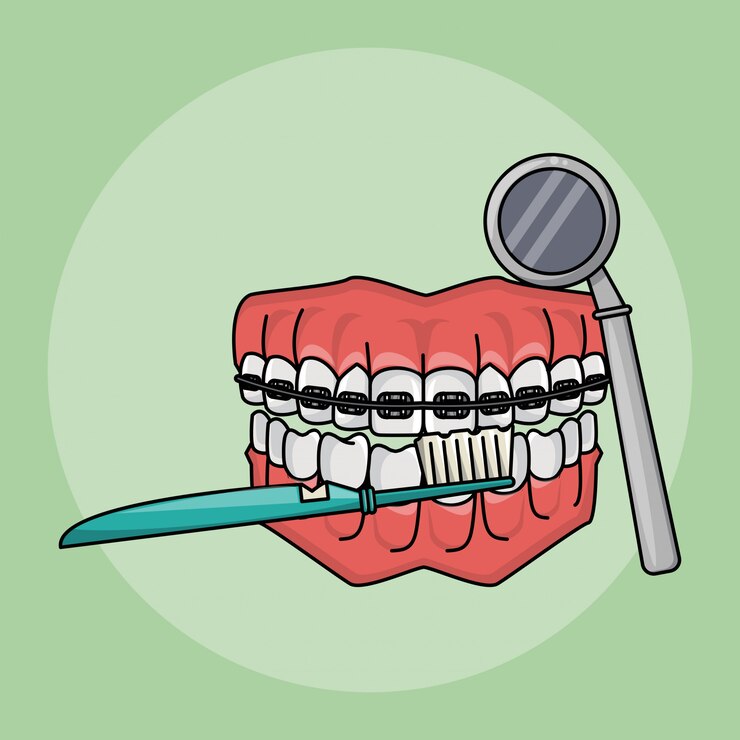 Vetor conceito de cuidados dentários