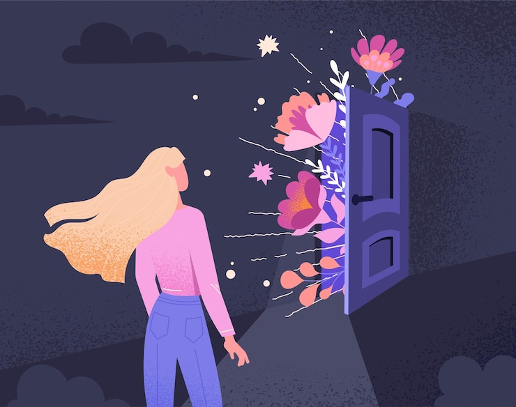 Vetor conceito de curiosidade feminina