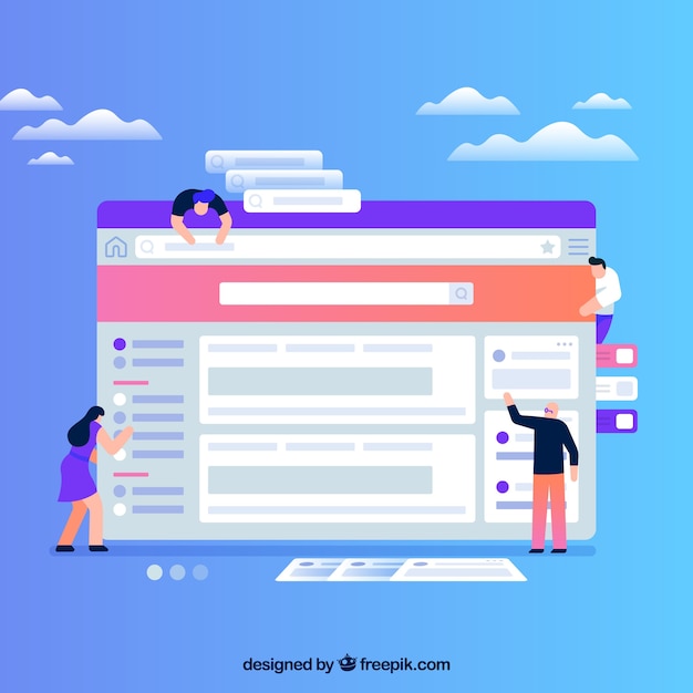 Vetor conceito de design da web com design plano