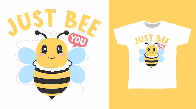 Vetor conceito de design de camiseta de abelha de mel bonito
