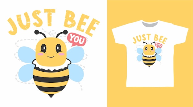 Conceito de design de camiseta de abelha de mel bonito