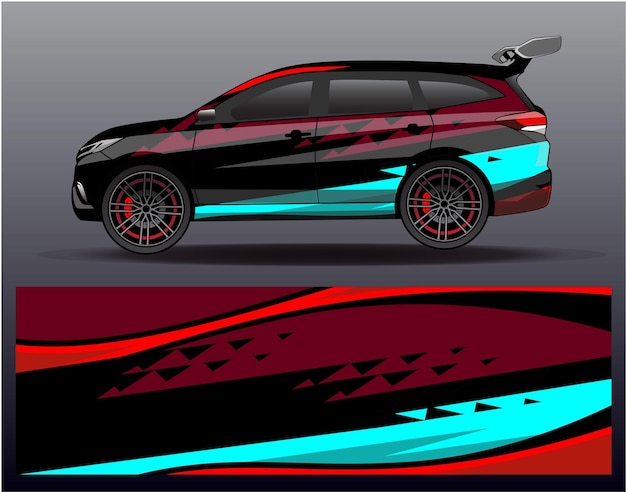 Conceito de design de envoltório de carro de corrida. fundo abstrato de corrida para envolver veículos