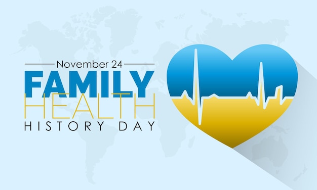 Conceito de design de ilustração vetorial do dia nacional da história da saúde da família observado em 24 de novembro