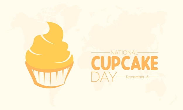 Conceito de design de ilustração vetorial do dia nacional do cupcake observado em 15 de dezembro