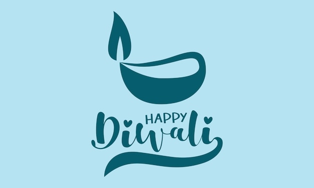 Conceito de design de letra de caligrafia de Happy DiwaliDeepavali com lâmpada de luz Ilustração vetorial de design do festival