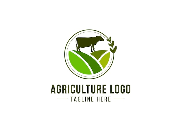 Conceito de design de logotipo de agricultura e fazenda