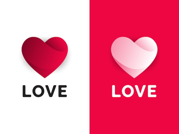 Conceito de design de logotipo de amor gradiente