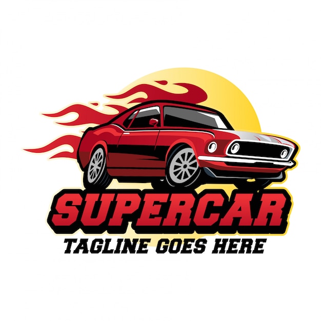 Conceito de design de logotipo de carro super