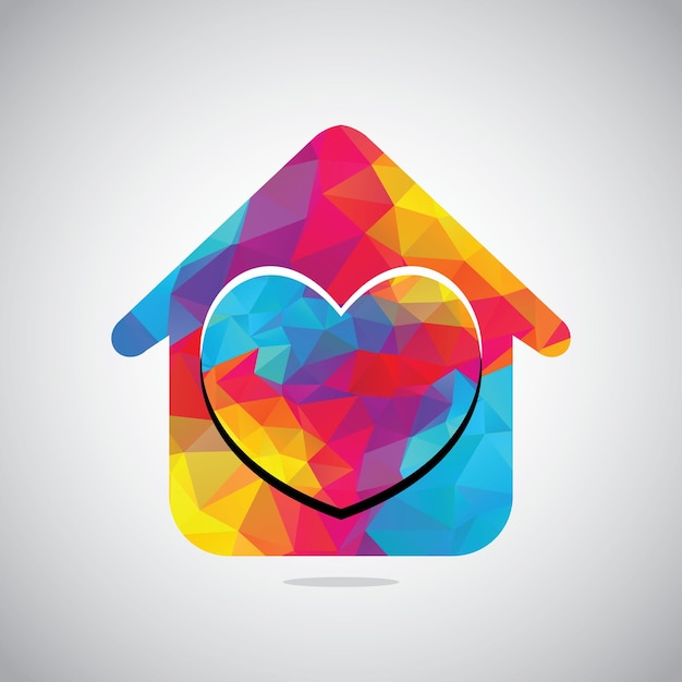 Vetor conceito de design de logotipo de cuidados domésticos vetor modelo de logotipo de casa e amor
