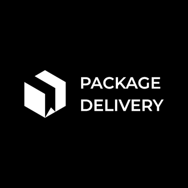 conceito de design de logotipo de entrega de pacotes