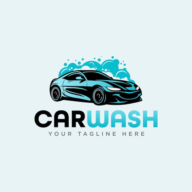 Conceito de design de logotipo de lavagem de carro vetor modelo de logotipo de limpeza automotiva