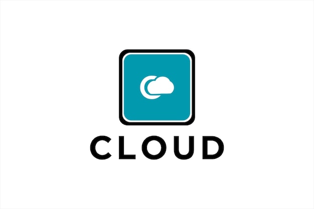 Conceito de design de logotipo de nuvem moderna vetor ícone de símbolo de tecnologia corrida de armazenamento de software de transferência rápida