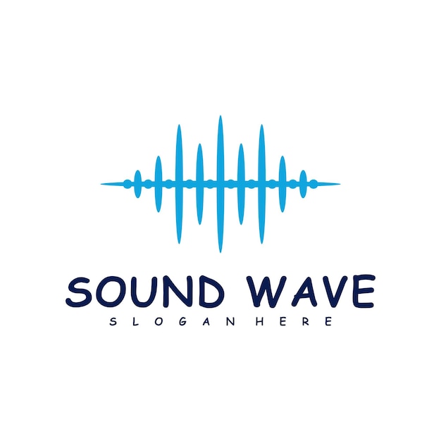 Conceito de design de logotipo de onda sonora vetor design de ilustração de onda sonora