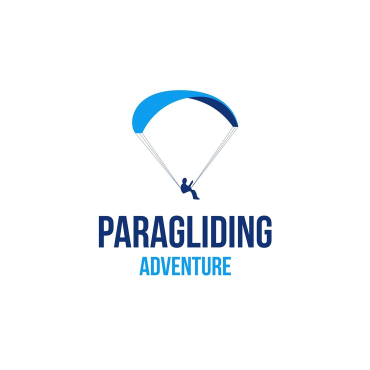 Vetor conceito de design de logotipo de parapente plana ilustração vetorial símbolo ícone