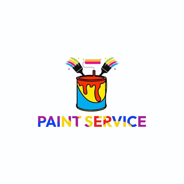 Conceito de design de logotipo de serviço de pintura residencial