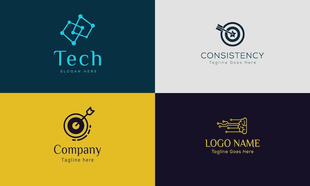 Vetor conceito de design de logotipo de tecnologia vetor símbolo de logotipo de internet de rede logotipo de fio digital