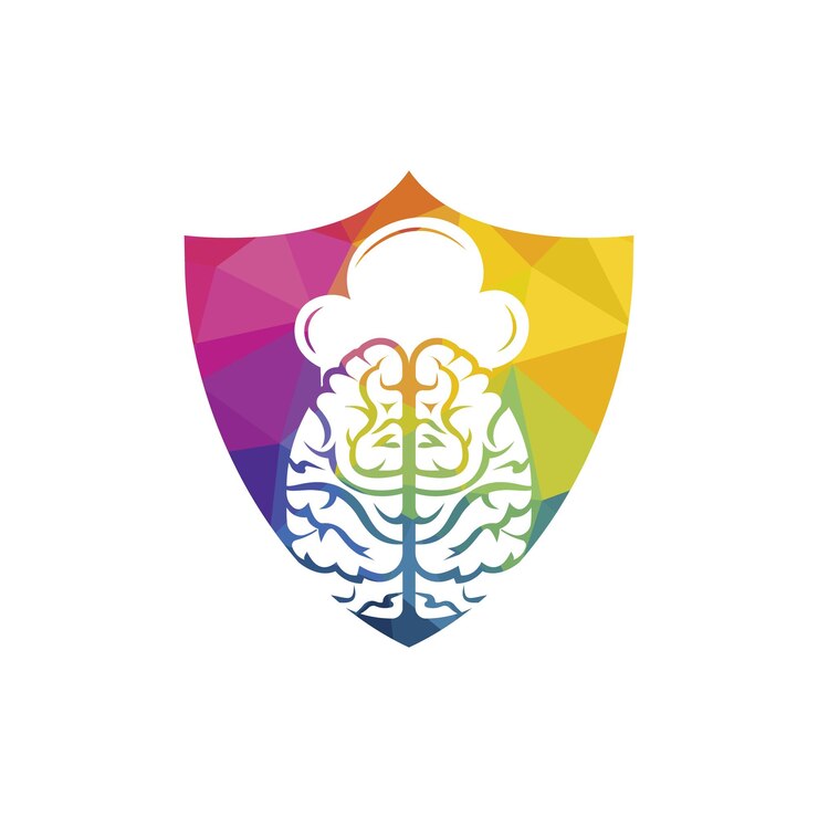Vetor conceito de design de logotipo de vetor de chef inteligente