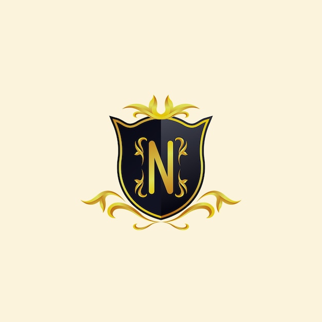 Vetor conceito de design de logotipo decoração letra n