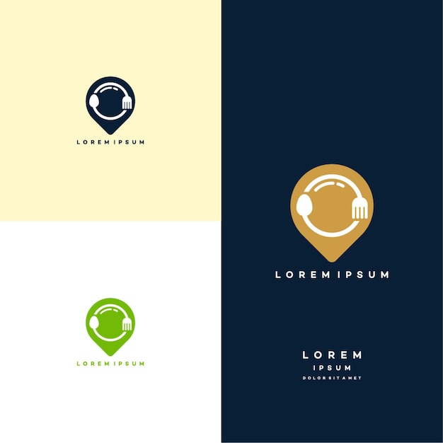 Conceito de design de logotipo do food point, modelo de design de logotipo food near me