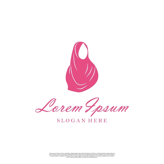 Conceito de design de logotipo hijab design de logotipo de cachecol muslimah no ícone de modelo de fundo isolado