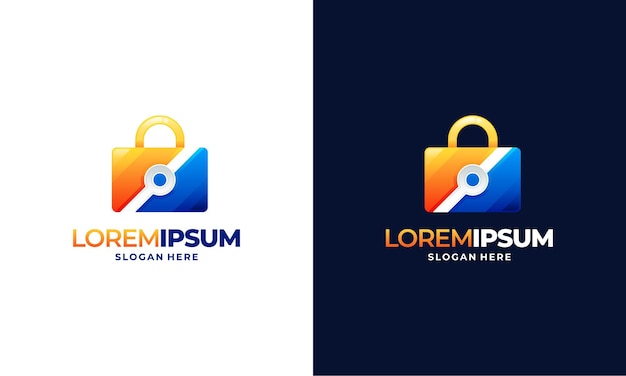 Conceito de design de logotipo moderno lock secure