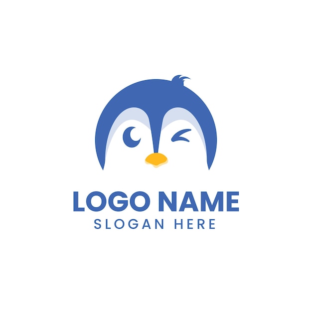 Conceito de design de logotipo penguin cute