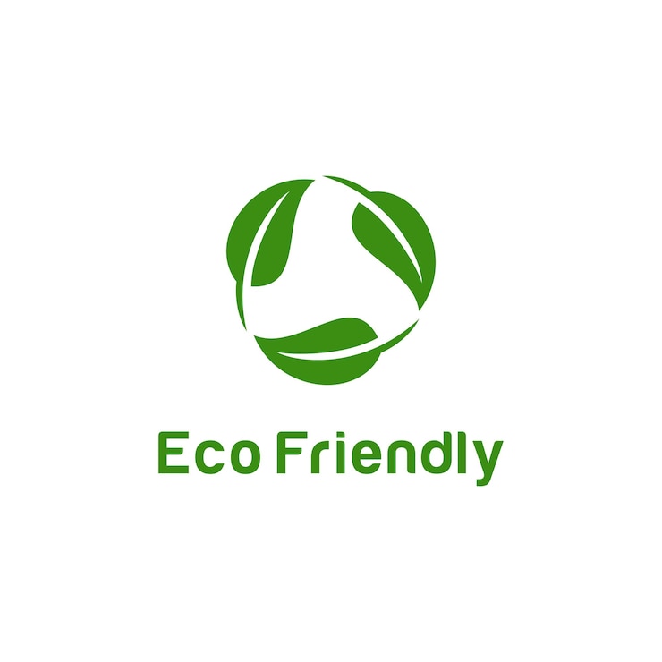 Vetor conceito de design de logotipo relacionado à ecologia e reciclagem com texto eco friendly