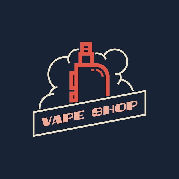 Vetor conceito de design de logotipo vape para loja e loja vape