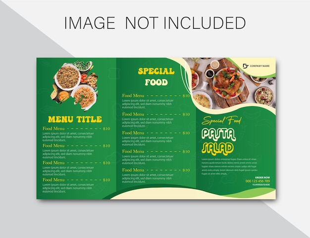 Conceito de design de modelo de menu de comida vetorial