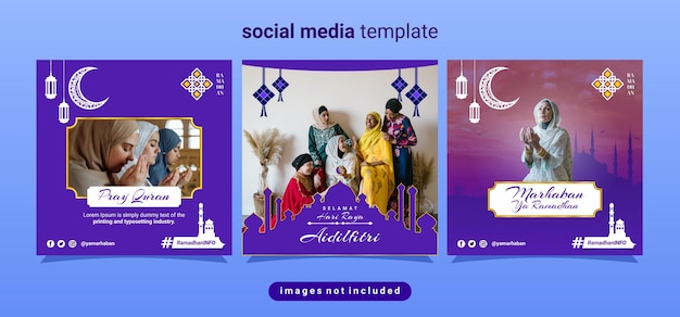 Vetor conceito de design de postagem do instagram para o ramadã