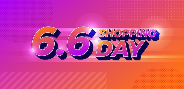 Vetor conceito de design plano 6,6 dia global de compras. seis de junho