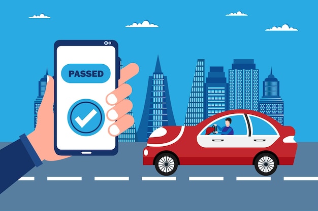 Conceito de design plano de carta de condução