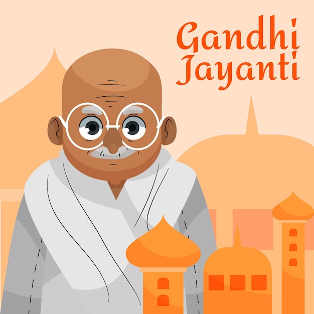 Conceito de design plano gandhi jayanti