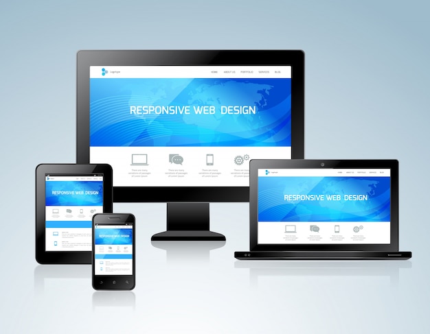 Vetor conceito de design responsivo