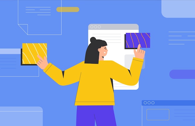 Conceito de design UI UX de criação de um aplicativo.