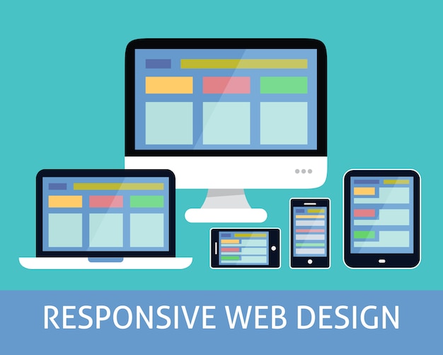 Vetor conceito de design web responsivo