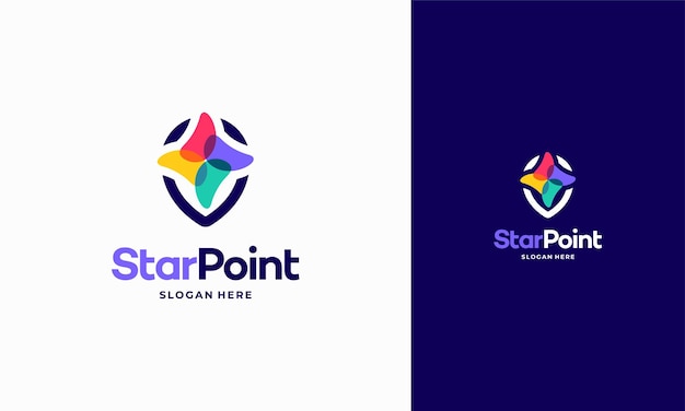 Conceito de designs de logotipo star spot point vetor designs elegantes de logotipo star