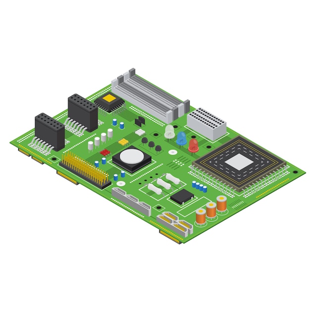 Conceito de dispositivo de equipamento de tecnologia de placa de circuito eletrônico de computador