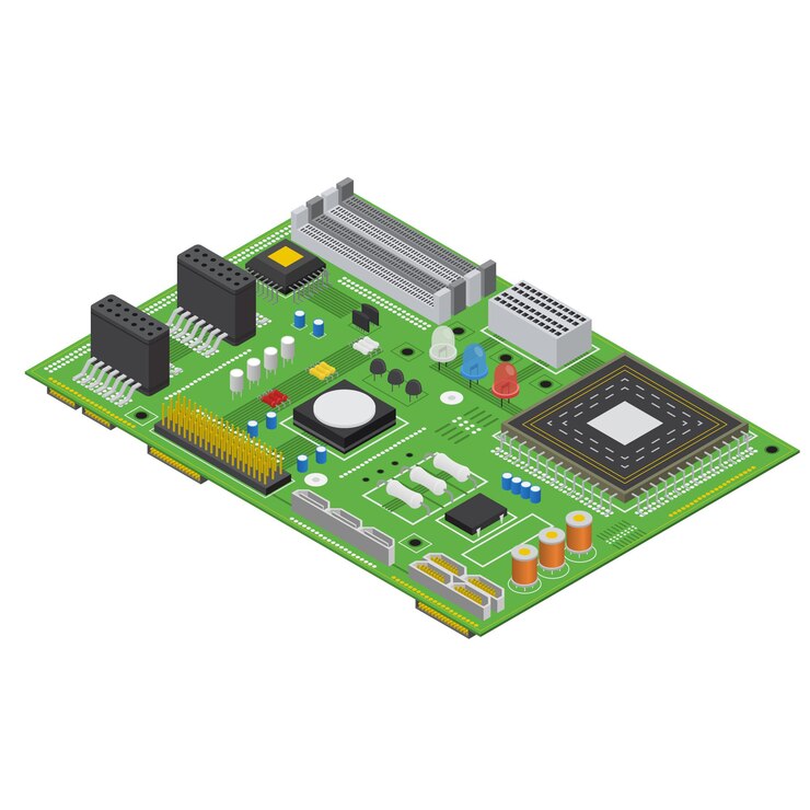 Vetor conceito de dispositivo de equipamento de tecnologia de placa de circuito eletrônico de computador