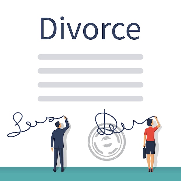 Vetor conceito de divórcio romper
