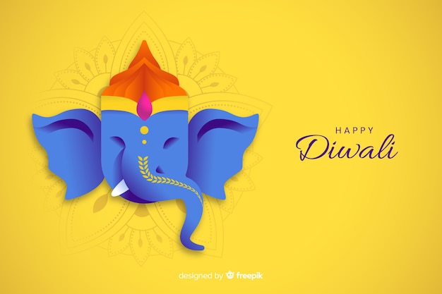 Vetor conceito de diwali com fundo design plano