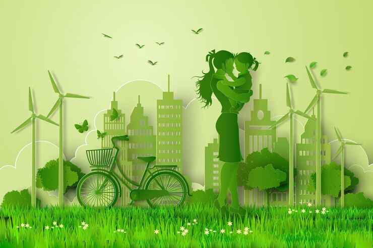 Vetor conceito de eco com a família