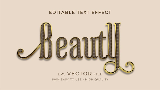 Vetor conceito de efeito de texto editável de elegância de beleza