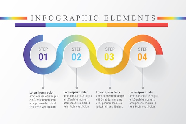 Vetor conceito de elementos abstratos infográfico. estilo de arte de papel.